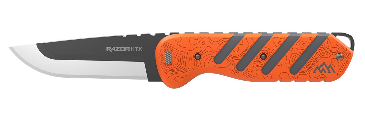 Outdoor Edge HTX35B6C Razor 3.50in Folding Plain 420J2 SS Blade Orange/Gray