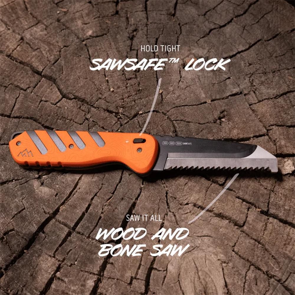 Outdoor Edge HTX35B6C Razor 3.50in Folding Plain 420J2 SS Blade Orange/Gray view 2