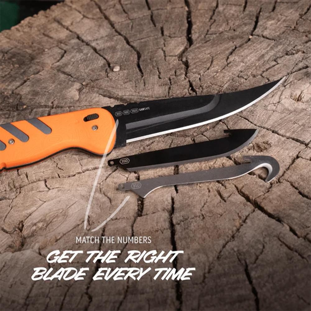 Outdoor Edge HTX35B6C Razor 3.50in Folding Plain 420J2 SS Blade Orange/Gray view 3