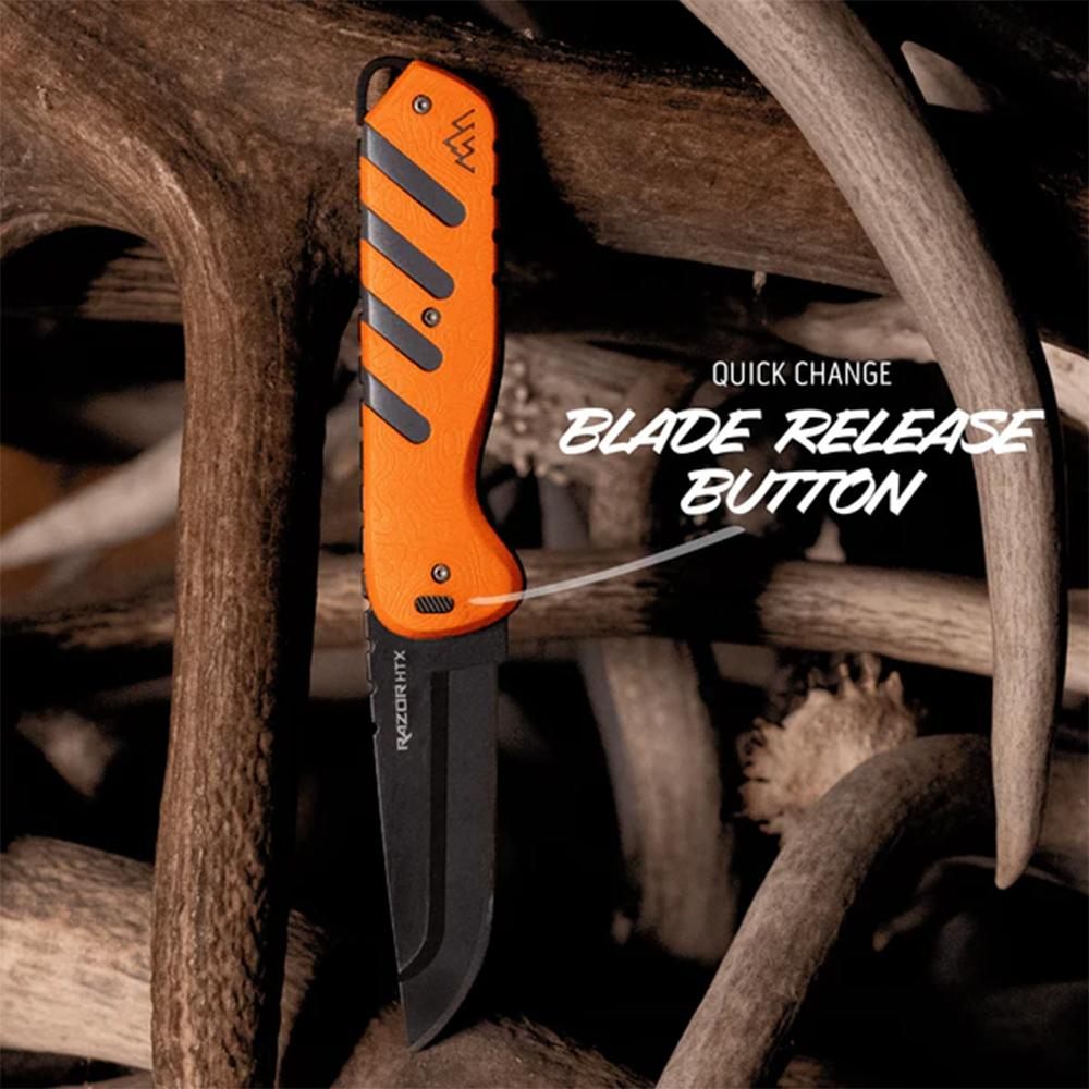 Outdoor Edge HTX35B6C Razor 3.50in Folding Plain 420J2 SS Blade Orange/Gray view 6