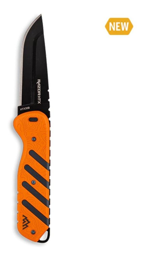 Outdoor Edge HTX35B6C Razor 3.50in Folding Plain 420J2 SS Blade Orange/Gray view 7