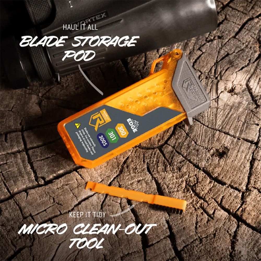 Outdoor Edge HTX30Y6C Razor 3in Folding Plain 420J2 SS Blade Gray/Orange view 3