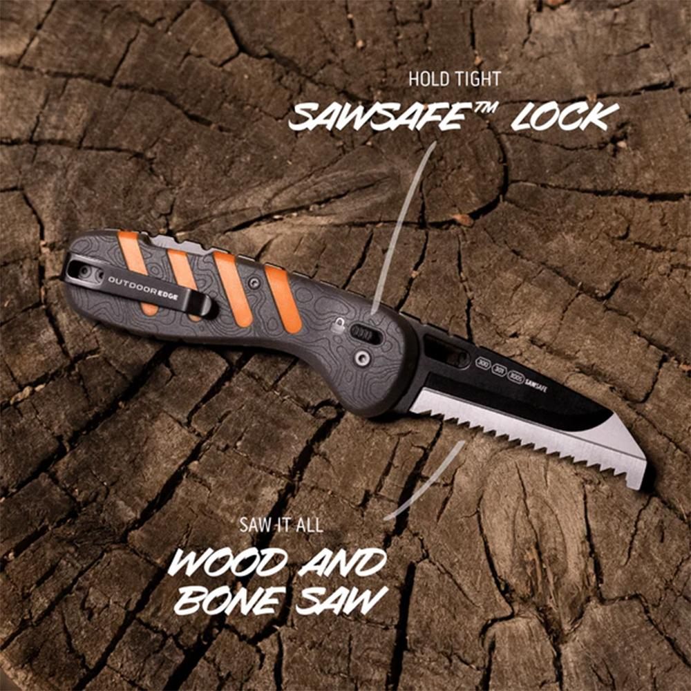 Outdoor Edge HTX30Y6C Razor 3in Folding Plain 420J2 SS Blade Gray/Orange view 4