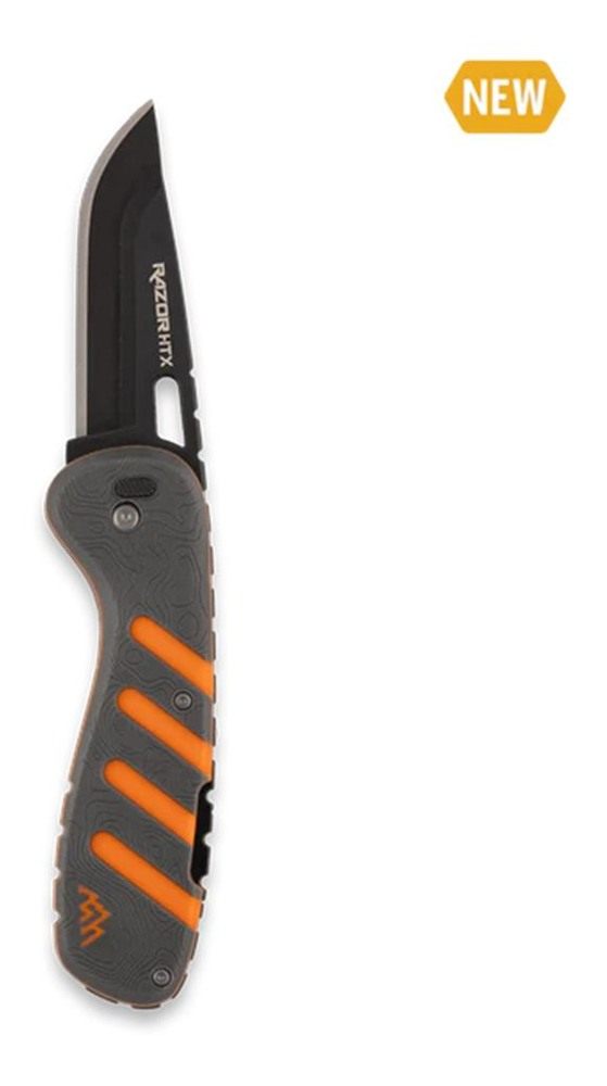 Outdoor Edge HTX30Y6C Razor 3in Folding Plain 420J2 SS Blade Gray/Orange view 7