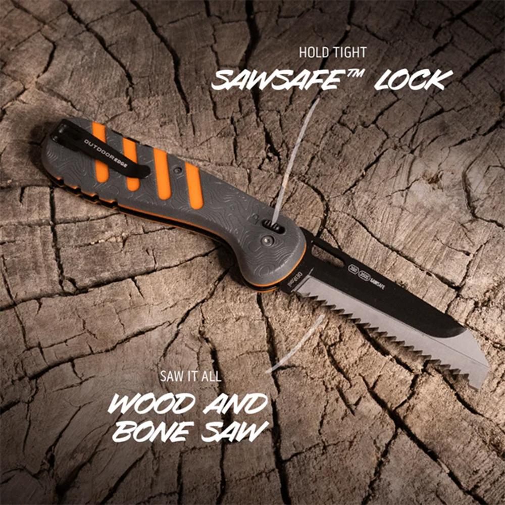 Outdoor Edge HTX35Y6C Razor 3.50in Folding Plain 420J2 SS Blade Gray/Orange view 3