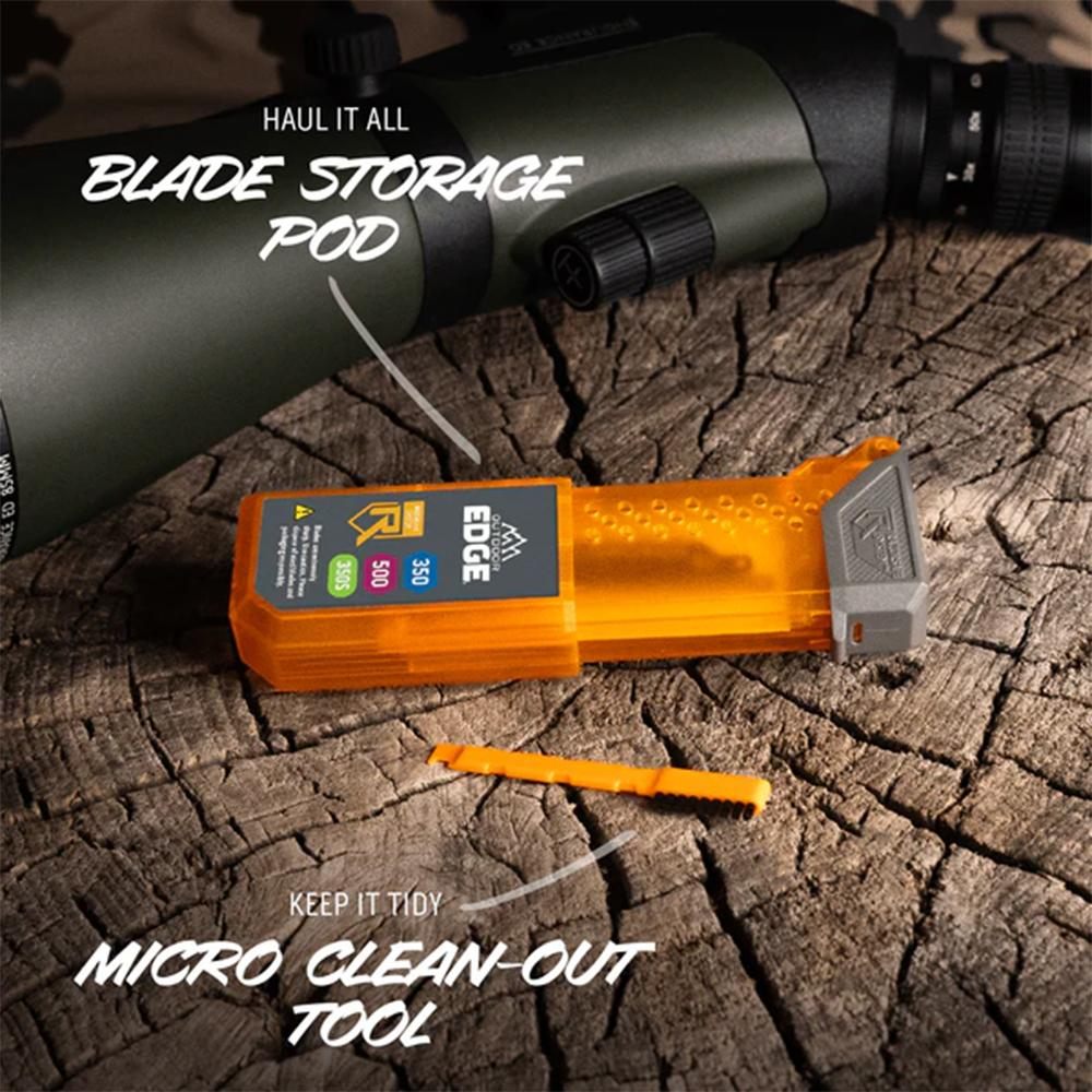 Outdoor Edge HTX35Y6C Razor 3.50in Folding Plain 420J2 SS Blade Gray/Orange view 4