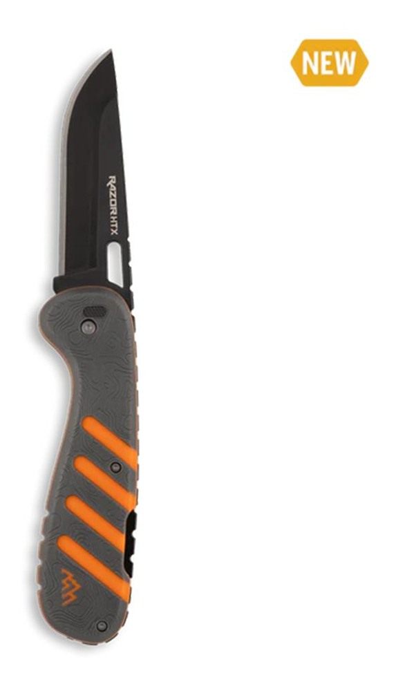 Outdoor Edge HTX35Y6C Razor 3.50in Folding Plain 420J2 SS Blade Gray/Orange view 7