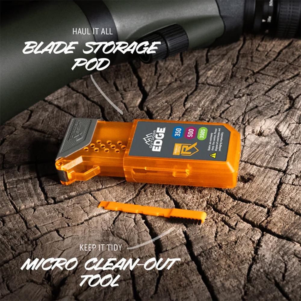 Outdoor Edge HTX50Y6C Razor 5in Folding Plain 420J2 SS Blade Gray/Orange view 3