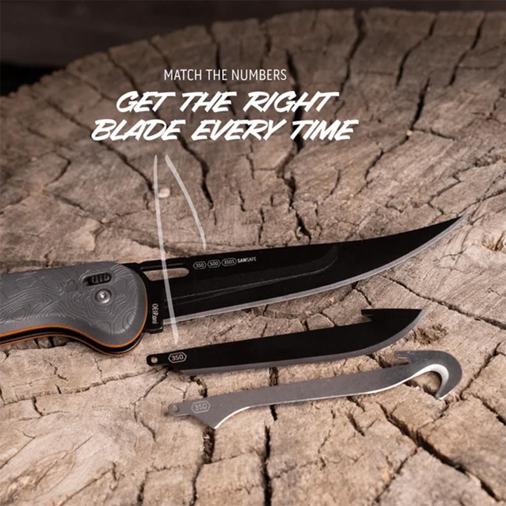 Outdoor Edge HTX50Y6C Razor 5in Folding Plain 420J2 SS Blade Gray/Orange view 5