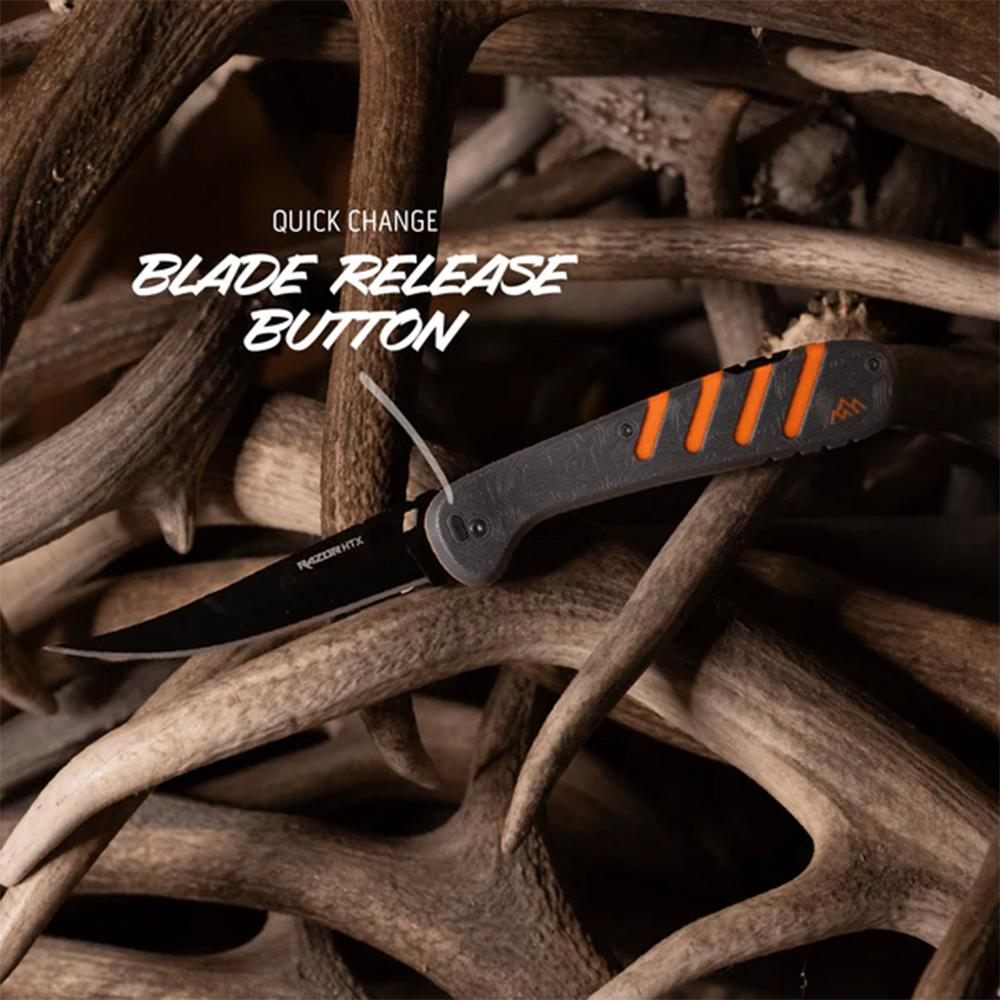 Outdoor Edge HTX50Y6C Razor 5in Folding Plain 420J2 SS Blade Gray/Orange view 6