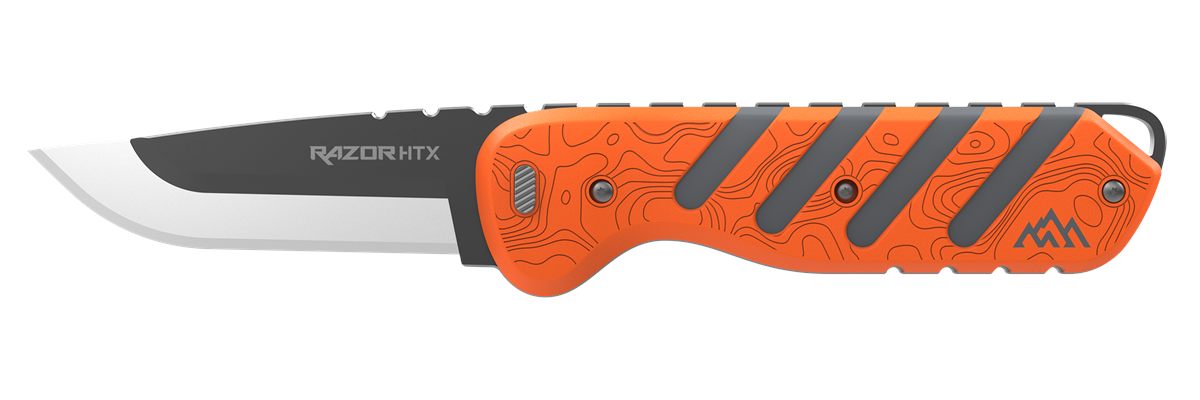 Outdoor Edge HTX30B6C Razor 3in Folding Plain 420J2 SS Blade Orange/Gray