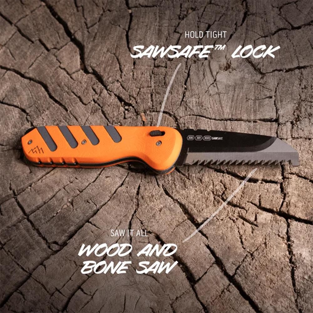 Outdoor Edge HTX30B6C Razor 3in Folding Plain 420J2 SS Blade Orange/Gray view 2