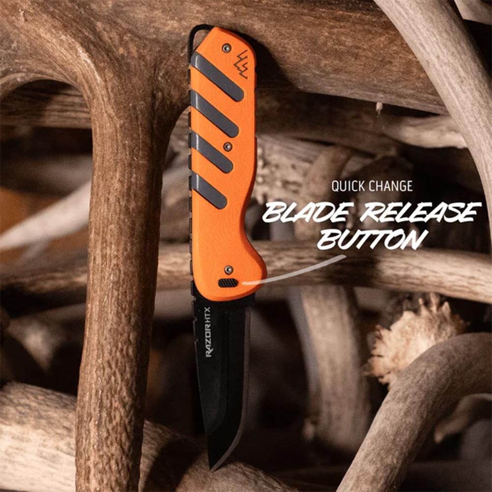 Outdoor Edge HTX30B6C Razor 3in Folding Plain 420J2 SS Blade Orange/Gray view 5