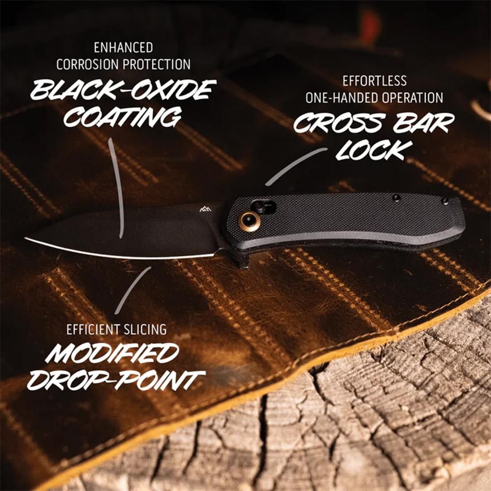 Outdoor Edge SL1C Sentinel 3.15in Folding Drop Point Plain Black Oxide 8 Cr view 2