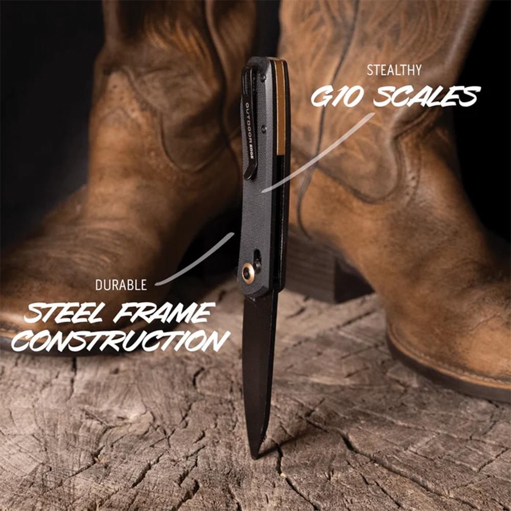 Outdoor Edge SL1C Sentinel 3.15in Folding Drop Point Plain Black Oxide 8 Cr view 3