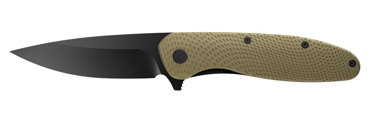 Outdoor Edge VD1C Viddux 3.15in Folding Drop Point Plain Black Oxide 4 Cr14