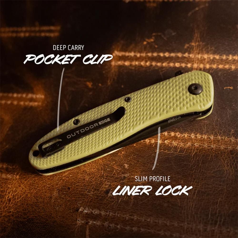 Outdoor Edge VD1C Viddux 3.15in Folding Drop Point Plain Black Oxide 4 Cr14 view 2