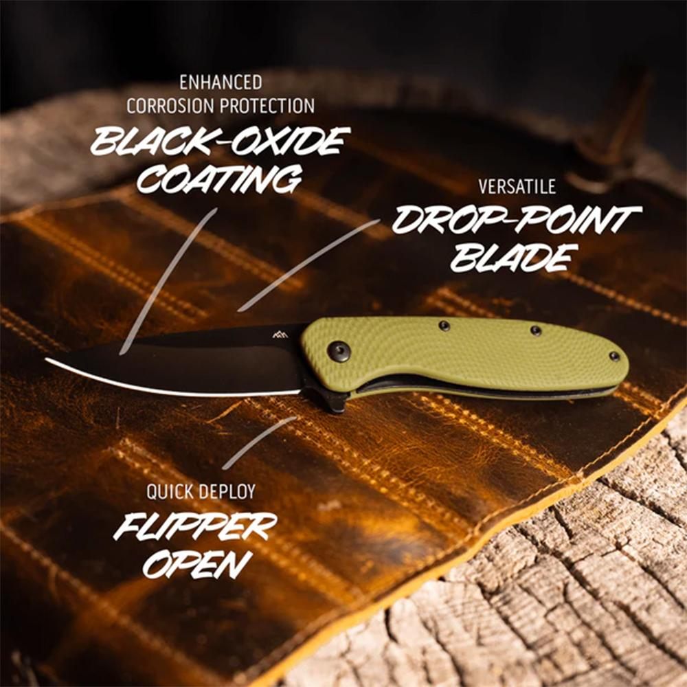 Outdoor Edge VD1C Viddux 3.15in Folding Drop Point Plain Black Oxide 4 Cr14 view 3