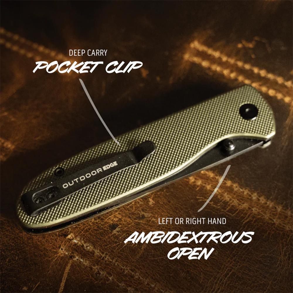 Outdoor Edge DK1C Dirk 3.25in Folding Drop Point Plain Black Oxide 8 Cr13 M view 2
