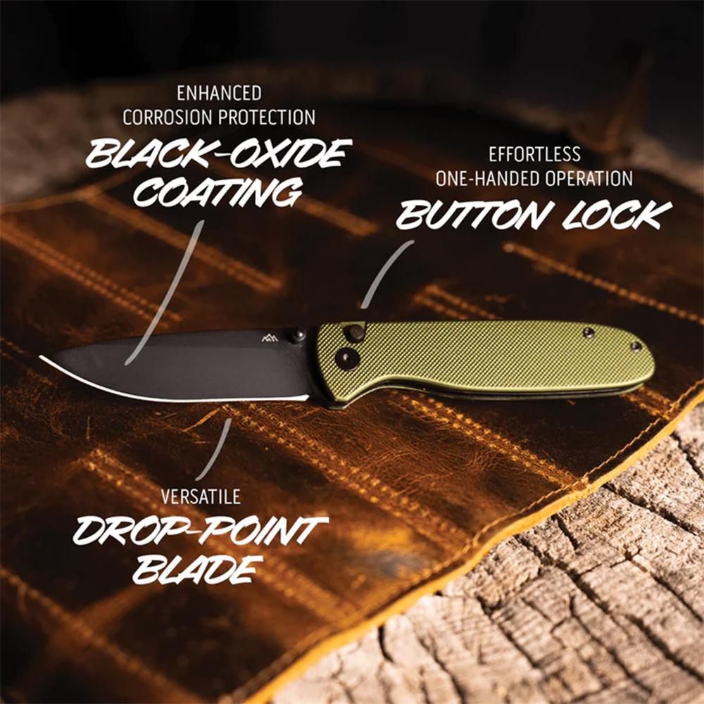 Outdoor Edge DK1C Dirk 3.25in Folding Drop Point Plain Black Oxide 8 Cr13 M view 3