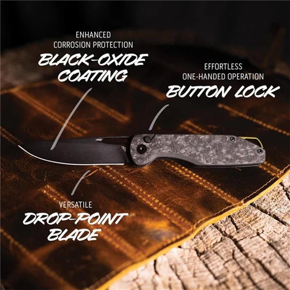 Outdoor Edge KN1C Kaytan 3.30in Drop Point Plain Black Oxide 8 Cr13 MoV SS view 2