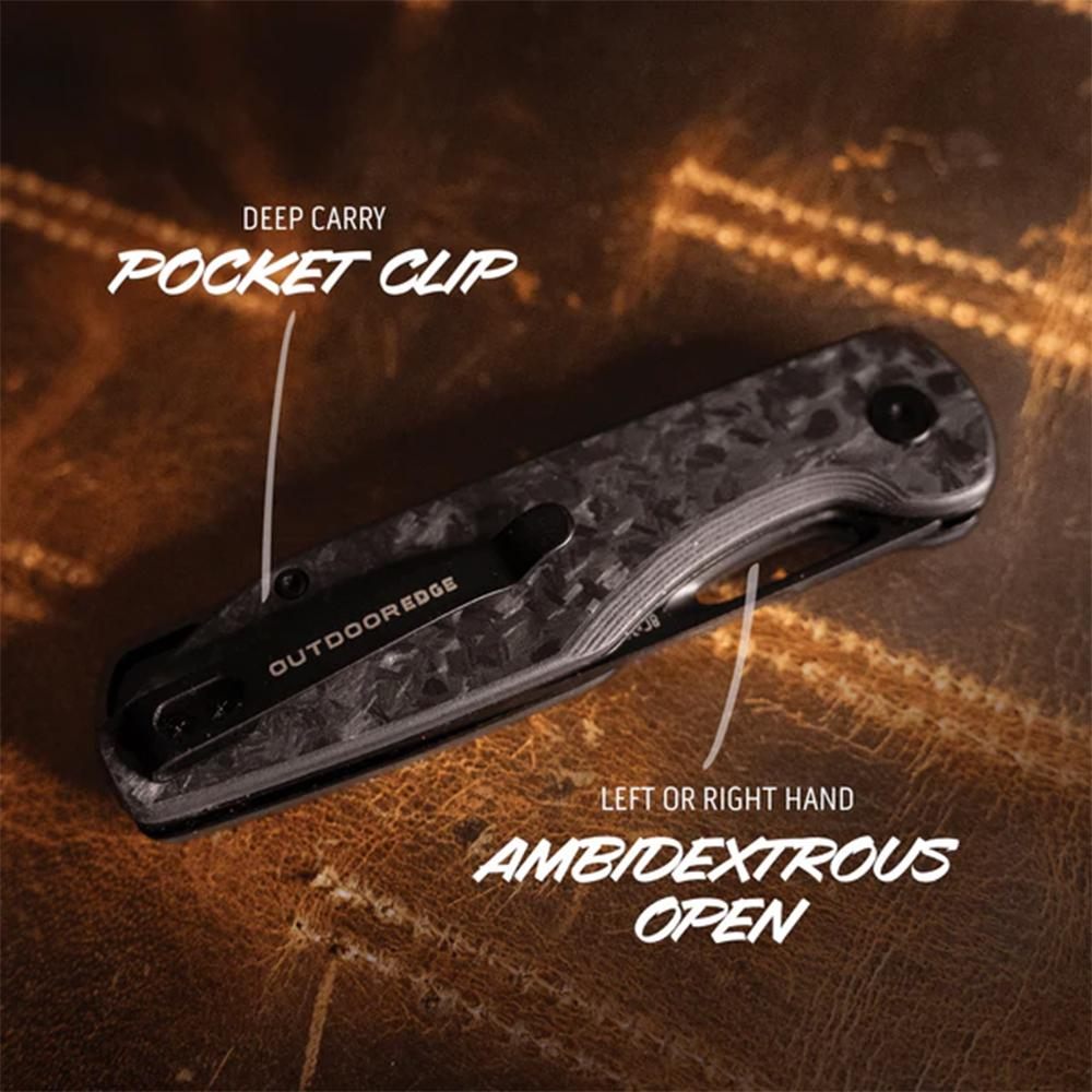 Outdoor Edge KN1C Kaytan 3.30in Drop Point Plain Black Oxide 8 Cr13 MoV SS view 4