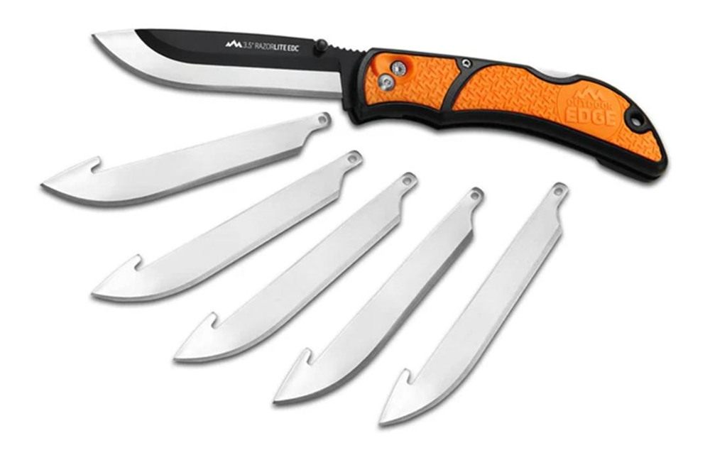Outdoor Edge RLB30C RazorLite 3.50in Folding Drop Point Tanto Plain 420J2 S view 7