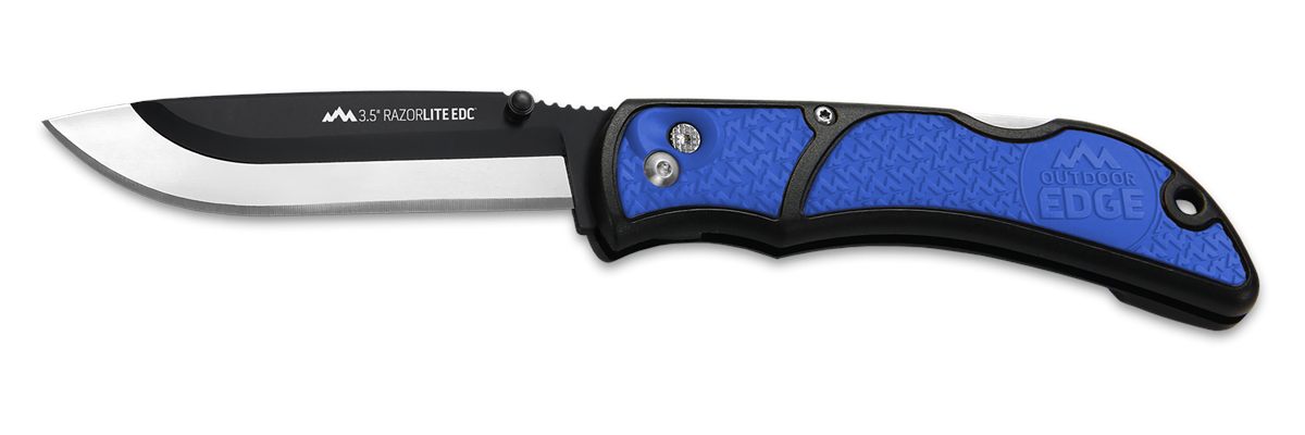 Outdoor Edge RLU40C RazorLite 3.50in Folding Drop Point Tanto Plain 420J2 S
