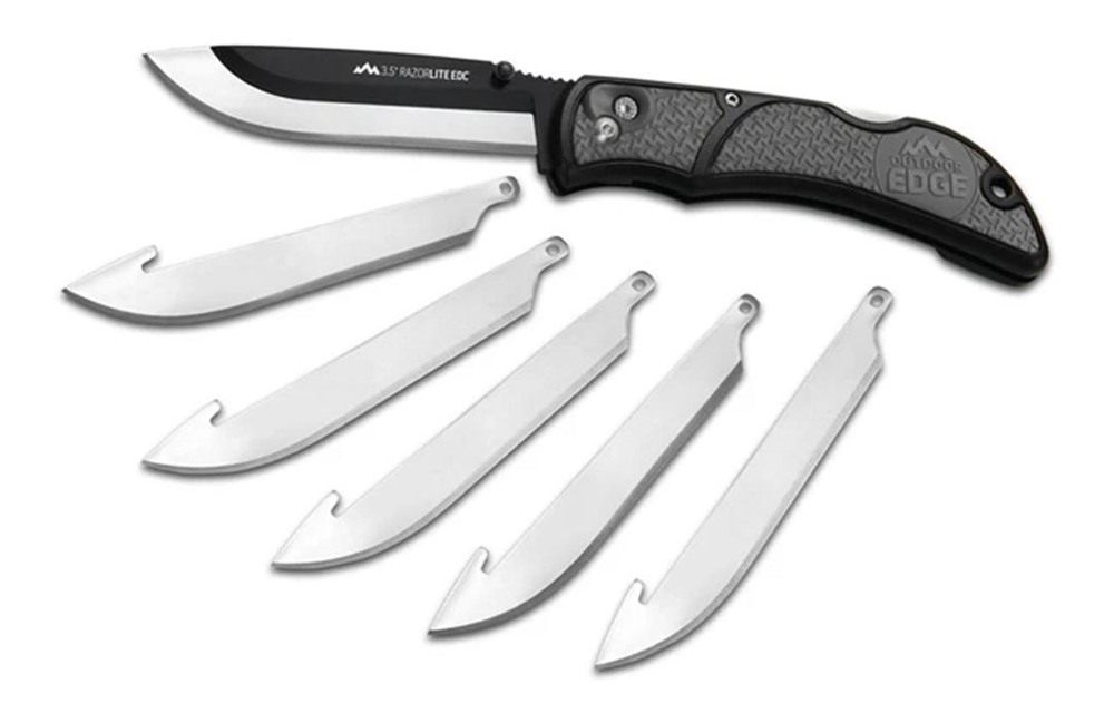 Outdoor Edge RLY50C RazorLite 3.50in Folding Drop Point Tanto Plain 420J2 S view 7