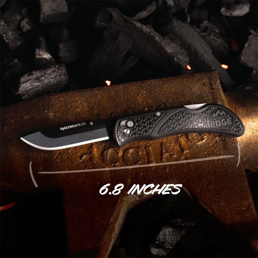 Outdoor Edge OX30C Onyx Lite 3in Folding Plain 420J2 Stainless Steel Blade view 3