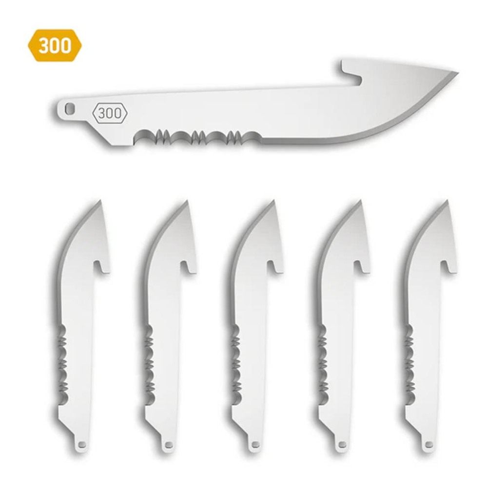 Outdoor Edge 3in Drop Point Blade Pack Half Serration Stainless 6/ct view 2