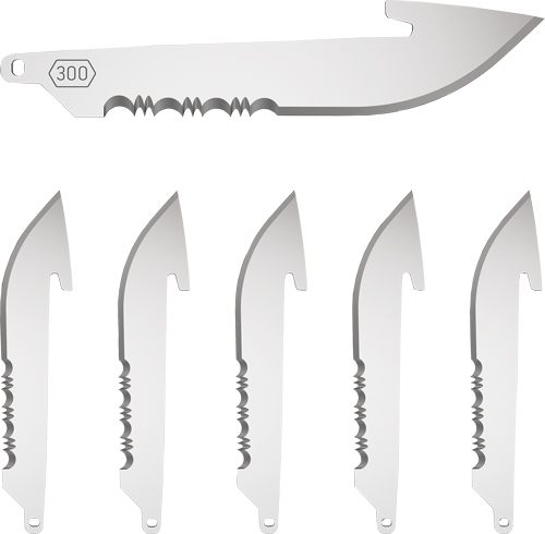 Outdoor Edge 3in Drop Point Blade Pack Half Serration Stainless 6/ct view 4