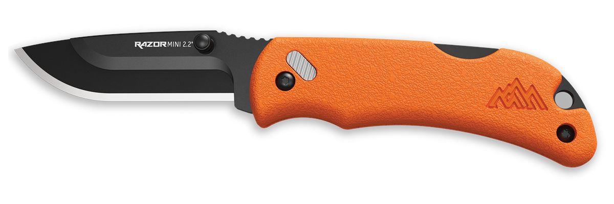 Outdoor Edge RMB222C RazorMini 2.20in Folding Plain 420J2 SS Blade Blaze Or