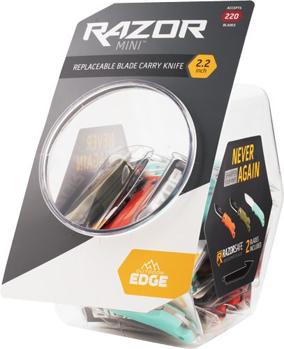 Outdoor Edge 2.2in Razor-Mini Fishbowl Counter Diplay-18PC (Orange/Green/Aq