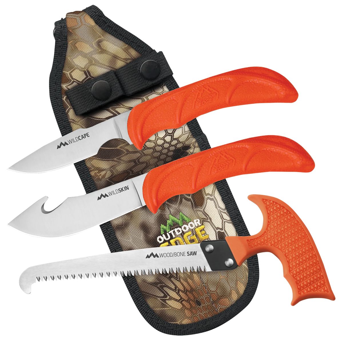 Outdoor Edge WG10C WildGuide Fixed Caper/Saw/Skinner w/Gut Hook Satin 420J2