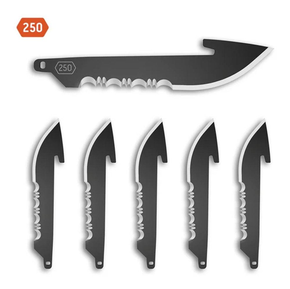 Outdoor Edge 2.5in Drop-Point with Serrations Blade Pack (Black, 6 Compatib view 3