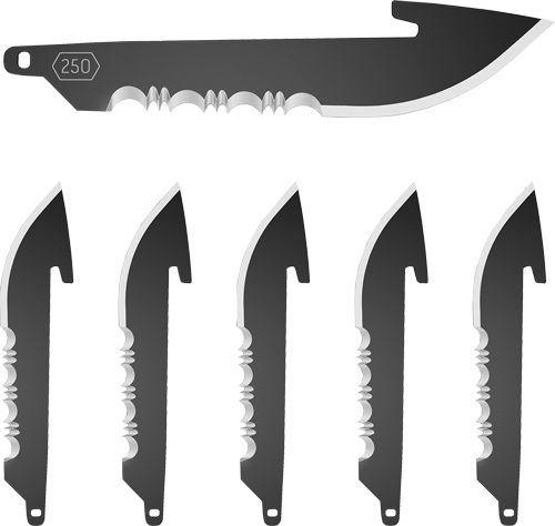 Outdoor Edge 2.5in Drop-Point with Serrations Blade Pack (Black, 6 Compatib view 5