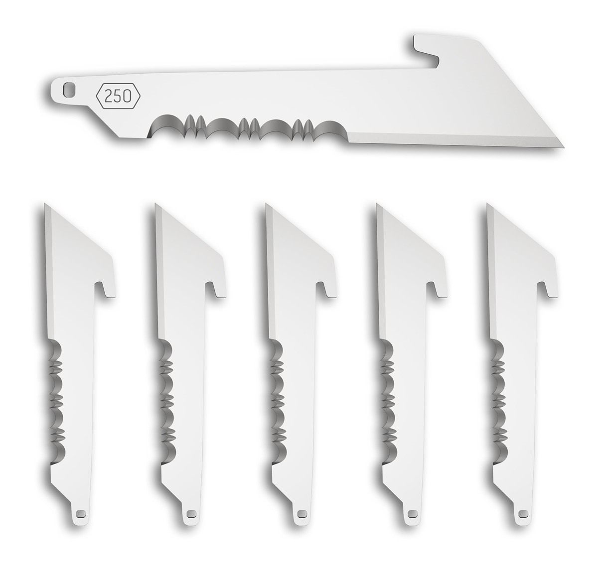 Outdoor Edge 2.5in Utility with Serrations Blade Pack (6 Compatibility Code