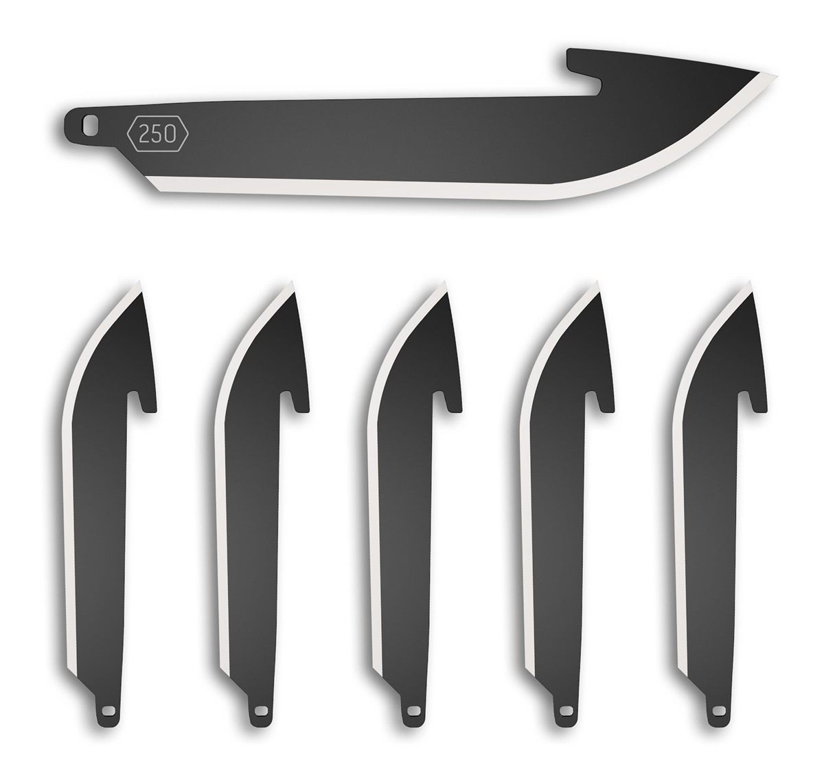 Outdoor Edge 2.5in Drop-Point Blade Pack (Black, 6 Compatibility Code 250