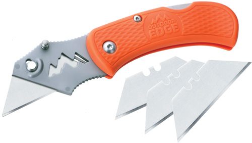Outdoor Edge B.O.A. Utility Knife with 3 Blades Orange