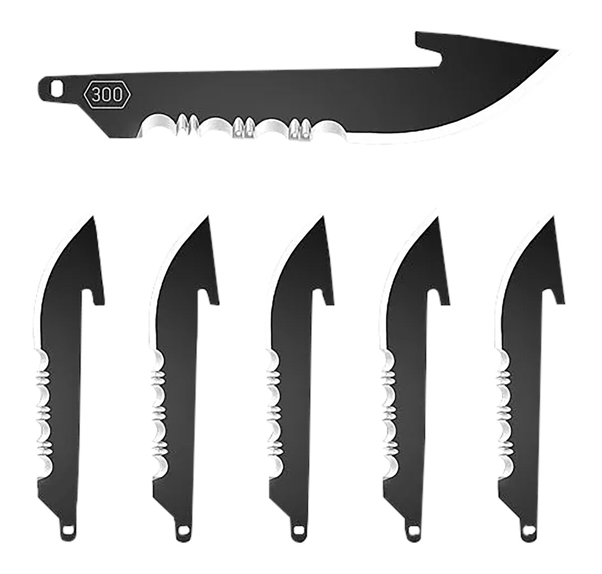 Outdoor Edge RRS30K6C Replacement Blades 6 3in Black Drop Point Serrated 42