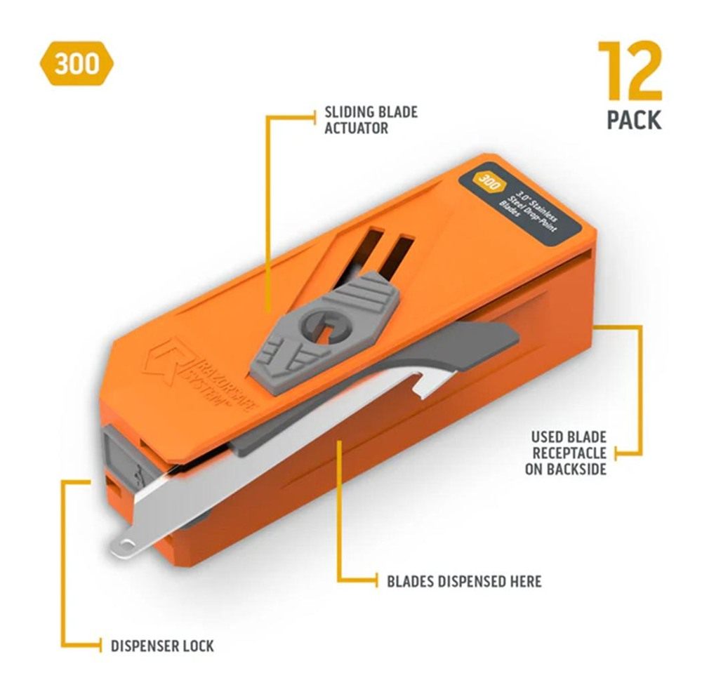 Outdoor Edge RazorSafe 3in Drop Point Blade Dispenser | Compact Convenient view 2