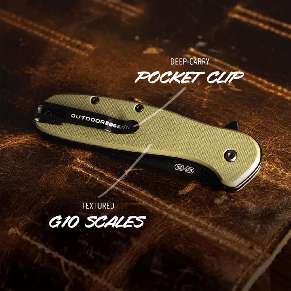 Outdoor Edge Razor VX2 Replaceable Blade Folding Knife 3in Drop Point Green view 2