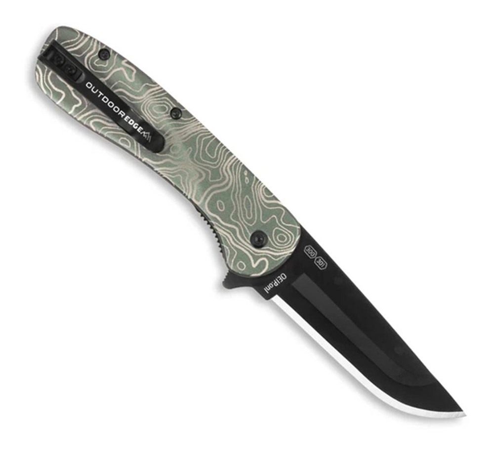 Outdoor Edge Razor VX1(Green Topo MAP)3in Replacable Blade Spring Assist ED view 5