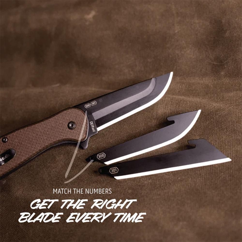 Outdoor Edge Razor VX2(BRN Burlap Micata ) 3in Repl. Blade Spring Assist ED view 3