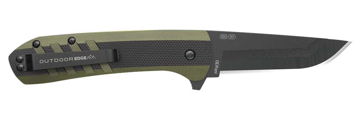 Outdoor Edge VX430BC Razor 3in Folding Plain Black/Green