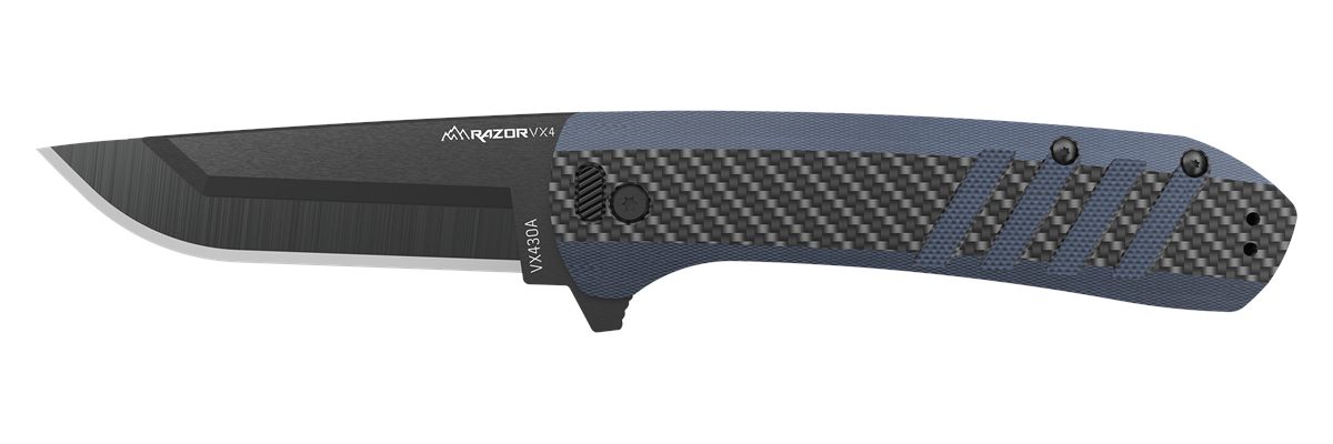 Outdoor Edge Razor VX4 Replaceable Blade Folding Knife 3in Drop Point Blue