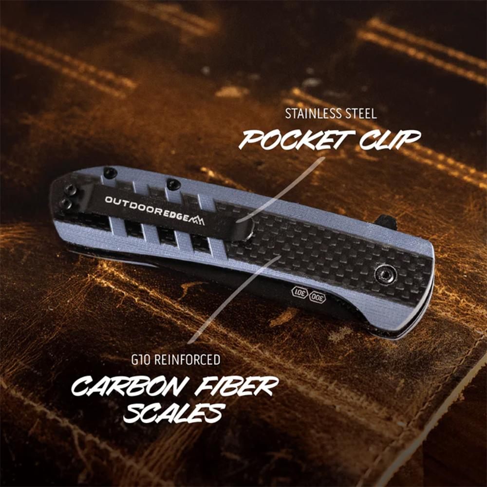 Outdoor Edge Razor VX4 Replaceable Blade Folding Knife 3in Drop Point Blue view 2