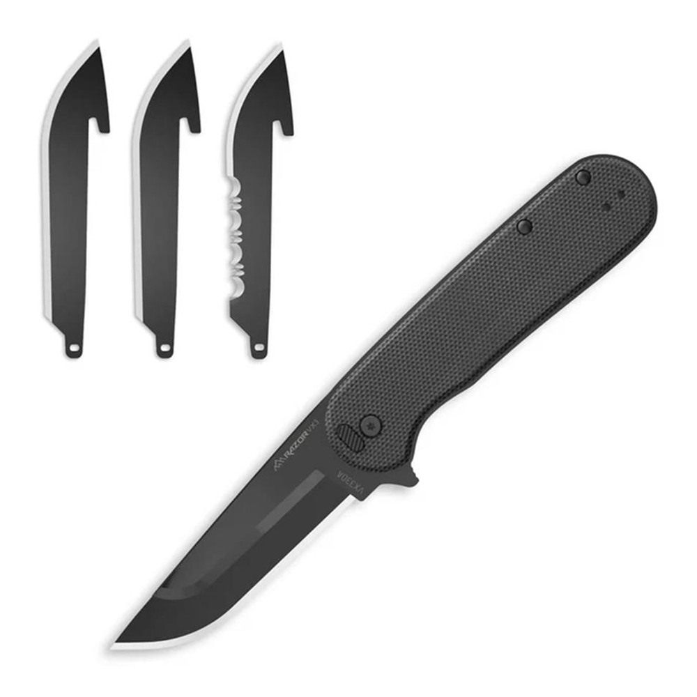 Outdoor Edge Razor VX3 Replaceable Blade Folding Knife 3in Drop Point Black view 2