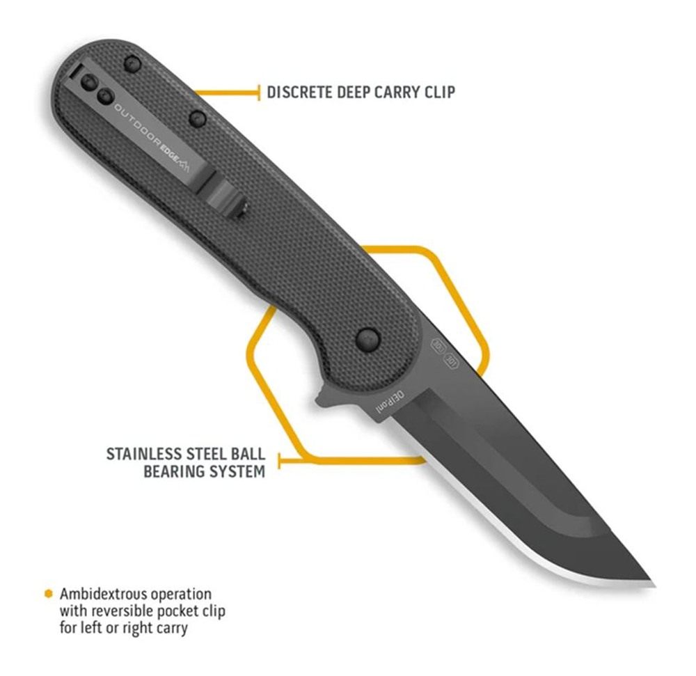 Outdoor Edge Razor VX3 Replaceable Blade Folding Knife 3in Drop Point Black view 3